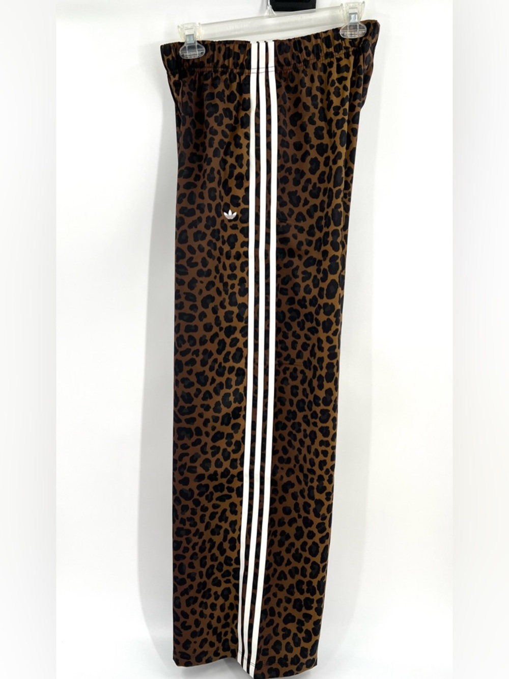 Adidas NWT Brown & Black Leopard Print Track Pants with White Stripes - Picture 2 of 6